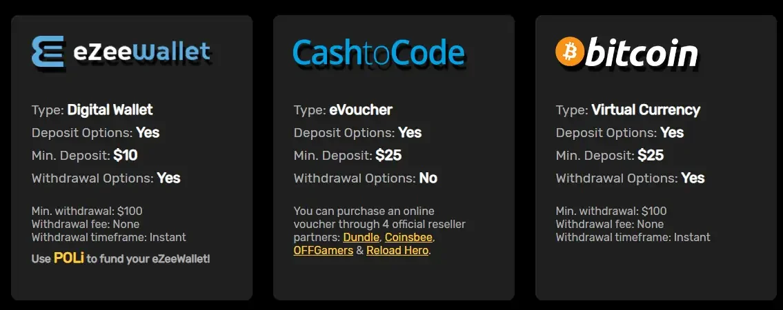 Ozwin casino deposit